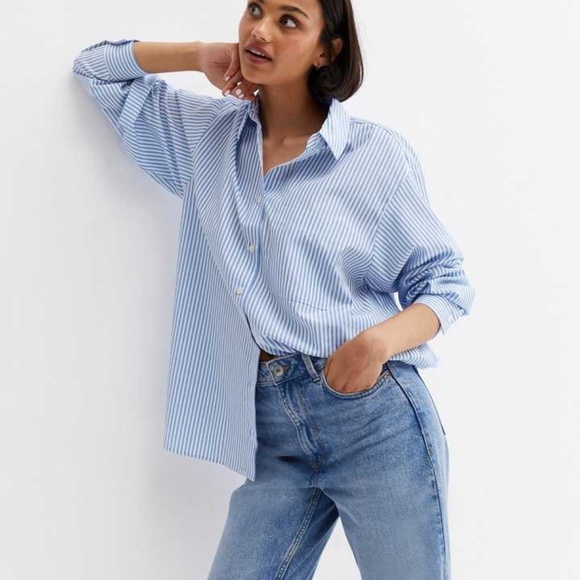 Oversized Pin Stripe Button Down - Picture 4 of 5